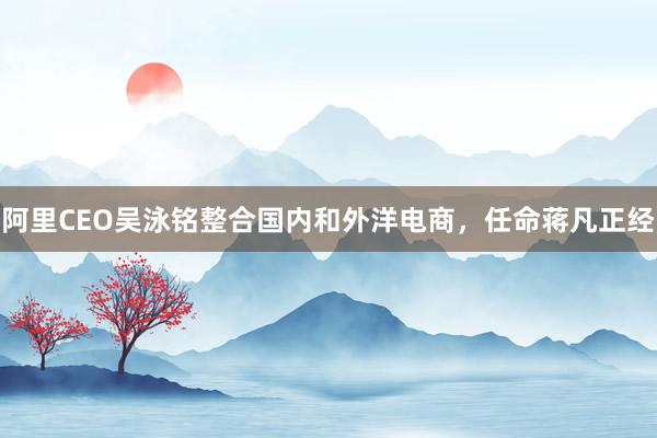 阿里CEO吴泳铭整合国内和外洋电商，任命蒋凡正经