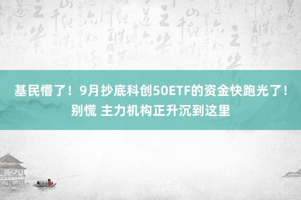 基民懵了！9月抄底科创50ETF的资金快跑光了！别慌 主力机构正升沉到这里